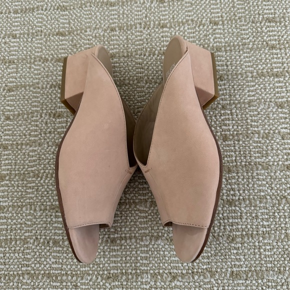 Eileen Fisher Pale Pink Suede Slip On Block Heel Sandals Size 6.5 - Picture 4 of 7